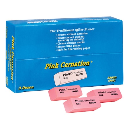 Dixon Eraser Combo Set, Neon, Beveled and Wedge Caps, 36PK 38920